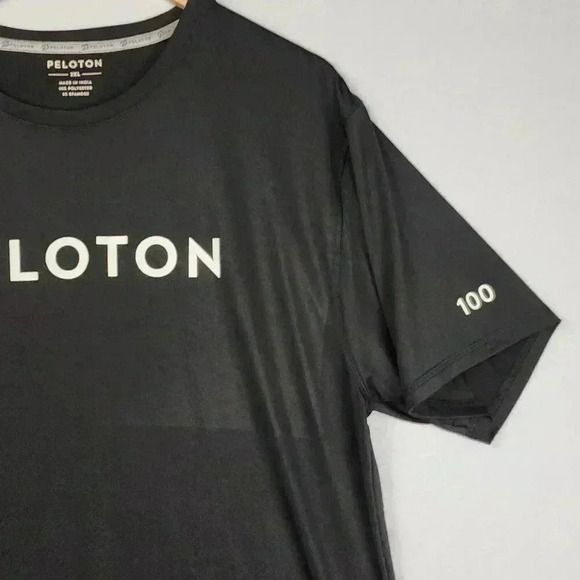 Peloton Century 100 Men's Shirt 2XL Black Short Sleeve Poly/Spandex Spin Workout - Picture 5 of 8